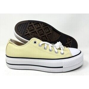 Converse Platform Lift Low Womens Shoes Yellow White Size 6.5